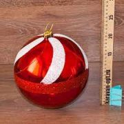 Шары ёлочные 200мм блестящий «Завиток» красный