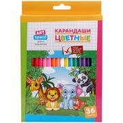 Карандаши «Зверята» 36цв. заточен, европодвес. картон. упакСР36_7886
