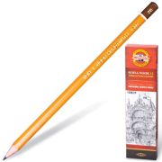 Карандаш чернографитный KOH-I-NOOR 1500, 1 шт., 2B, без резинки, корпус желтый, заточенный, 150002B0