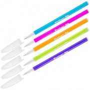 Ручка шариковая Slick синяя, 0,7мм,грип, цветной корпус 07772