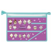 Папка для труда BRAUBERG А4 Cup Cakes, 2отд. пластик, молния сверху