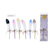 Ручка шариковая PLUMA 2, СИНЯЯ, пулевидный пиш.узел 0.7мм, корпус пластиковый цветной с гусиным пером, ОПП- упаковка