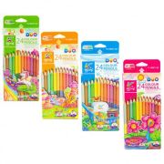 Карандаши цветные Yalong, 24 цв./12 шт.двухсторонние, трехгранные, деревянные, картон. упак., европ.