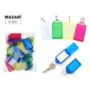 Бирка для ключей сметаллическим кольцом и бумажной вставкой, защищенной слоем пластика 7,3х3,8 см, 25 шт., микс цветов, ОПП- упаковка