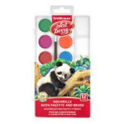 Краски акварельные ArtBerry® с УФ защитой яркости 12 цветов с палитрой и кистью