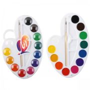 Краски акварельные ЛУЧ «Палитра», 12 цветов, медовые, с кистью, пластиковая коробка, 29С 1761-08