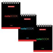 Блокнот МАЛЫЙ ФОРМАТ (75х105 мм) А7, 40 л., гребень, картон, клетка, BRAUBERG, «Черный стиль», 129855