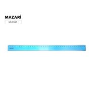 Линейка пластиковая 40 см, полупрозрачная синяя, термоусадочная плёнка