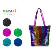 Сумка с пайетками STAR , с ручками, на молнии, размер 38х36 см, ассорти 6 цветов, ОПП-упаковка