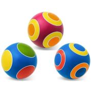 Мяч детский Кружочки 15 см, окраш. по трафарету, в ассорт.