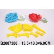 306004   Набор формочек для песочницы «Скелет динозавра» цвет в ассорт. в сетке в кор.2*120шт