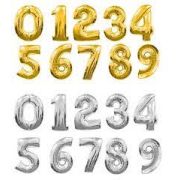 Шар ЦИФРА 4, 5, 6, 7, 8,9 золото, серебро