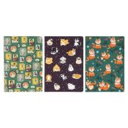 Тетради 40 л. без линовки обложка SoftTouch, НАБОР 3 шт., бежевая бумага 70 г/м2, сшивка, А5 (147х210 мм), СИМПАТЯГИ, BRAUBERG, 403806