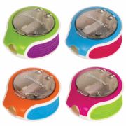 Точилка BRAUBERG «Mix Soft», пластиковая, с контейнером, корпус ассорти, 229585