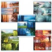 Тетрадь А5, 80 л., HATBER, скоба, линия, обложка картон, «ПРОБУЖДЕНИЕ ПРИРОДЫ» (5 видов), 80Т5В2, T2