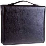 Папка деловая OfficeSpace «Astra» имп. кожзам, на молнии, кольц. зажим, с ручкой