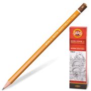 Карандаш чернографитный KOH-I-NOOR 1500, 1 шт., H, без резинки, корпус желтый,
