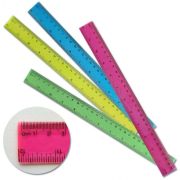 Линейка 20см 23875-2 прозр.пластик флюо, цв.асс, европ J.Otten