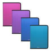 Папка для тетрадей на молнии пластиковая ErichKrause® Diagonal Vivid, A5+, ассорти (в пакете по 4 шт