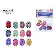 Стеклянные камни МАРБЛС, 12 шт, овальные, размер 15х20 мм, самоклеящиеся, ОПП-упаковка с европодвесом