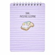 Блокнот на евроспирали HAPPY AVOCADO 9,3х14 см, 57 л., линованный внутренний блок, плотность бумаги 80г/м2, 3 дизайна в ассортименте, ОПП-упаковка