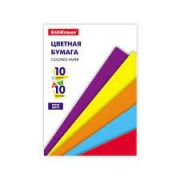 Цветная бумага на клею ErichKrause® Basic, А5, 10 листов, 10 цветов, игрушка-набор для детского творчества