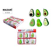 Ластик AVOCADO, термопластичная резина, фигурный, 6 дизайнов, ОПП- упаковка / картонный дисплей