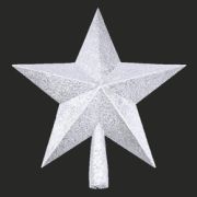 юВерхушка «Звезда» , пластик, 25 см, белая с блестками 9350 /1 /0 /125 /0