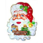 Наклейки - Новогодние НС-001-006 «Дед Мороз и Снегурочка» 19*27 см, пластик, асс