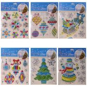 Наклейки - Новогодние BCS-001-006 «Новый год» 18*21 см, пластик, ассорти