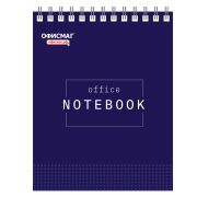 Блокнот А6 ОфисМаг 48л синий клетка гребень, 129870
