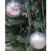 Новогодний шар 10 см серебро 1 шт