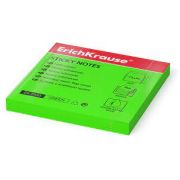 Бумага для заметок с клеевым краем ErichKrause® Neon, 75х75 мм, 80 листов, зеленый