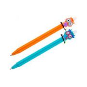 Ручка гелевая стираемая автомат. MESHU «Owls» синяя 0,5