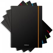 Тетрадь общая с пластиковой обложкой на спирали ErichKrause® Accent, ассорти, А4, 80 листов, клетка, на резинке