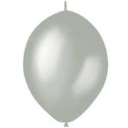 Шар «6» Линколун металлик серебро/Silver (50шт/уп)