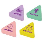 Ластик ЮНЛАНДИЯ «Морские обитатели», 27х27х9мм, цвет ассорти, треугольный, 228714