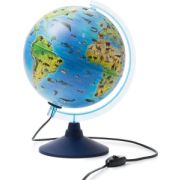 Глобус Интерактивный 260мм. Зоогеографический с подсветкой (Детский)