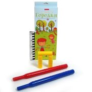 Городки « Росигрушка » пластмасовые, состав: 2 биты, 10 брусочков, картонная коробка 45*17*3,3см, европодвес