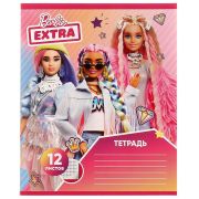 332492   Тетрадь, БАРБИ 12 листов, клетка, диз3, barbie extra Умка в кор.240шт