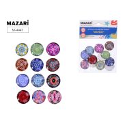 Стеклянные камни МАРБЛС, 12 шт, круглые, диаметр 20 мм, самоклеящиеся, ОПП-упаковка с европодвесом