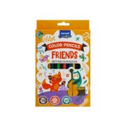 Карандаши цветные пластиковые FRIENDS, 18 цв., трехгранный корпус, d грифеля = 2.6 мм, картонная упаковка с европодвесом