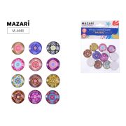 Стеклянные камни МАРБЛС, 12 шт, круглые, диаметр 18 мм, самоклеящиеся, ОПП-упаковка с европодвесом