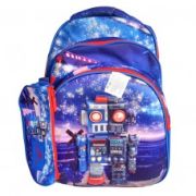 Рюкзак школьный набор«Робот»,40х31х19см,+ПЕНАЛ 22х12х7см,3 отдела,бок.карманы,полиэстер,23.6л. 4026 /1 /0 /0 /12