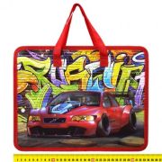 Папка школьная для тетрадей А4 на молнии с ручками «Граффити», пластик, 32*26*8 см. 5001