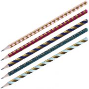 Карандаш ч/г MESHU «Gold» HB, заточен., c фольгированием, стразы на топе, без ластика, ассорти, туба