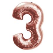 Шар ЦИФРА 3/ 40 см  розовый 102 см 00570