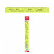 Линейка с единицами измерения пластиковая ErichKrause® Neon, 20см, желтый, во флоупаке