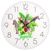 Часы настенные « Миленд » d=30см Дикие животные, питание от 1 батарейки АА, батарейки в комплект не входят, материал- МДФ, пластик, картонная упаковка