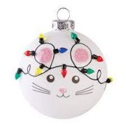 Шар стеклянный «Мышка» с гирлянд. 80мм подар.уп.